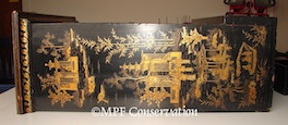 Chinese Lacquer Sewing Cabinet LFside